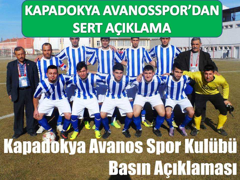 Kapadokya Avanos spor’dan Sert Açıklama