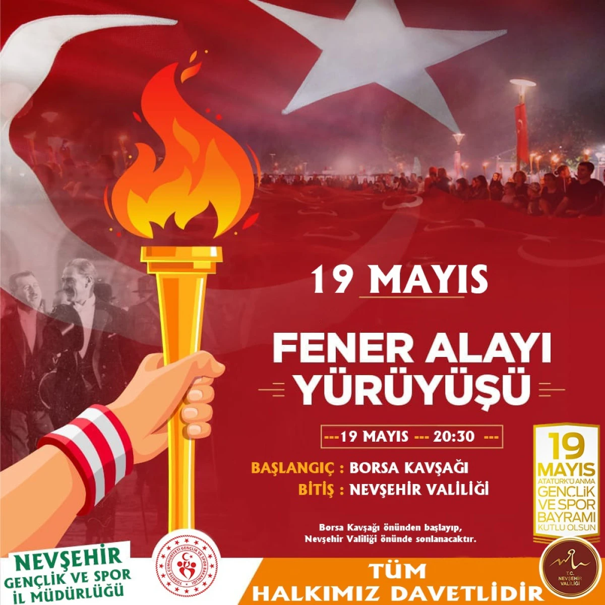 19 Mayıs’ta Nevşehir’de Fener Alayı yürüyüşü düzenlenecek