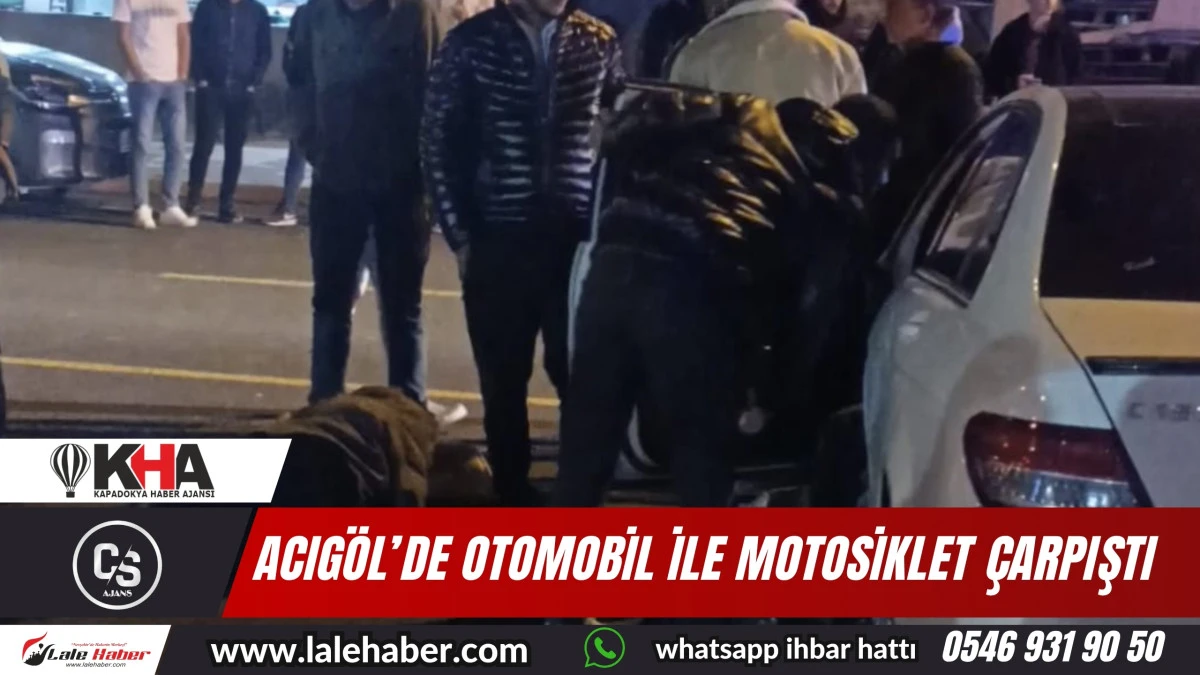 Acıgöl'de motosiklet ile otomobil çarpıştı