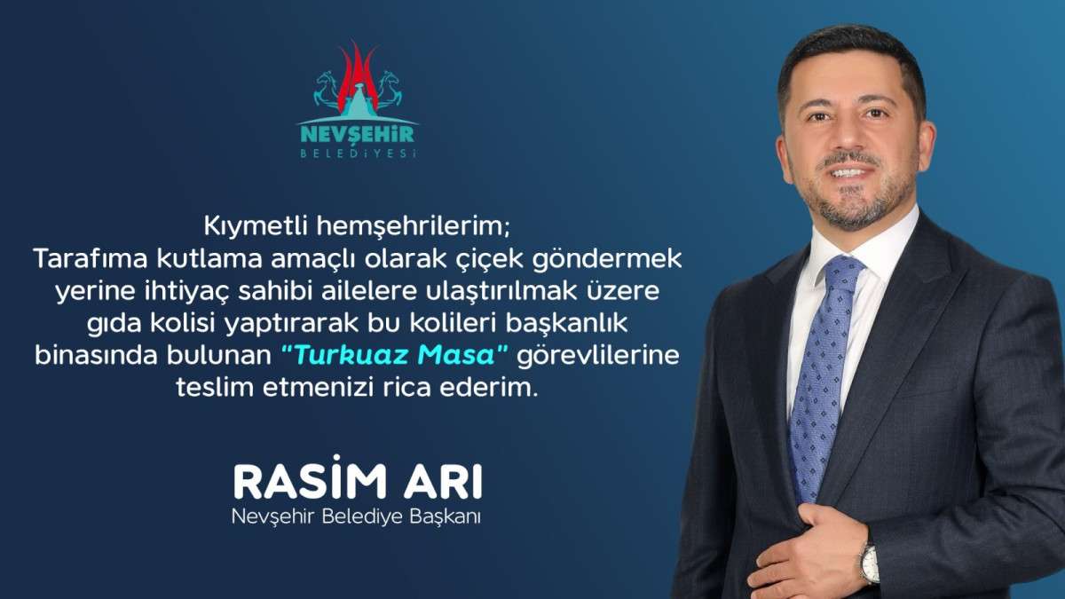 Başkan Arı’dan çiçek yerine ihtiyaç sahibi aileler için gıda kolisi çağrısı