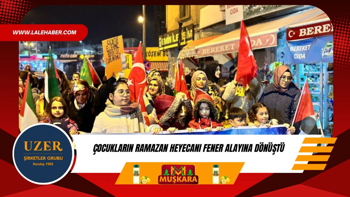 &Ccedil;ocukların Ramazan heyecanı fener alayına d&ouml;n&uuml;şt&uuml;
