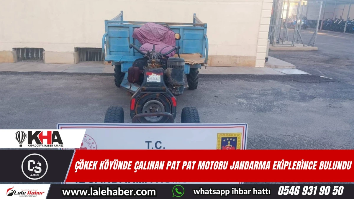 Çökek köyünde çalınan pat pat motor jandarma ekiplerince bulundu