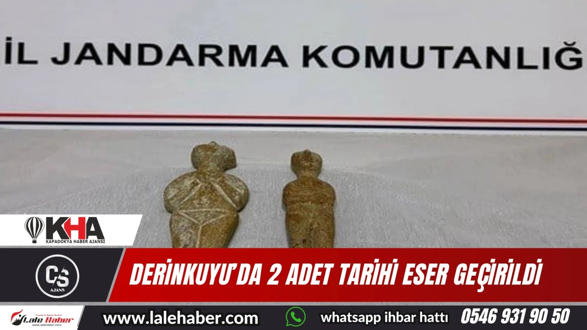 Derinkuyu'da 2 adet tarihi eser ele geçirildi