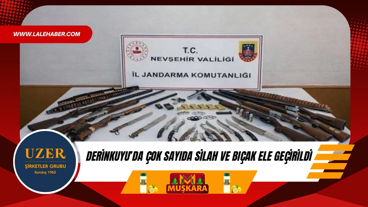 Derinkuyu'da &ccedil;ok sayıda silah ve bı&ccedil;ak ele ge&ccedil;irildi