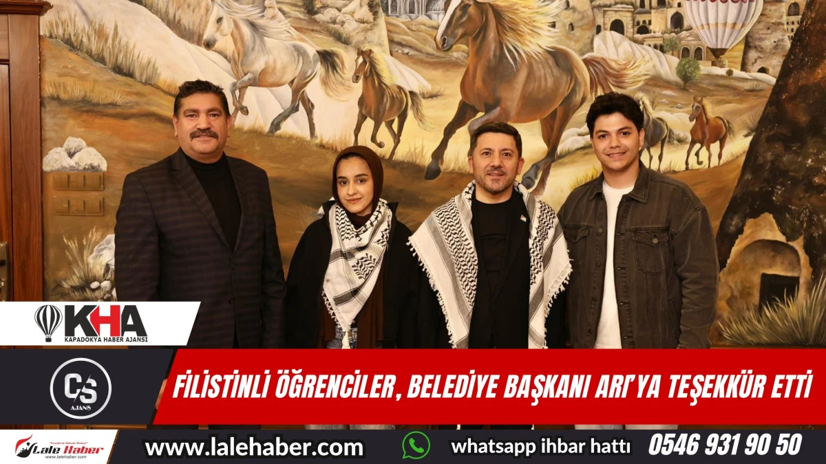 Filistinli öğrenciler, Belediye Başkanı Arı'ya teşekkür etti