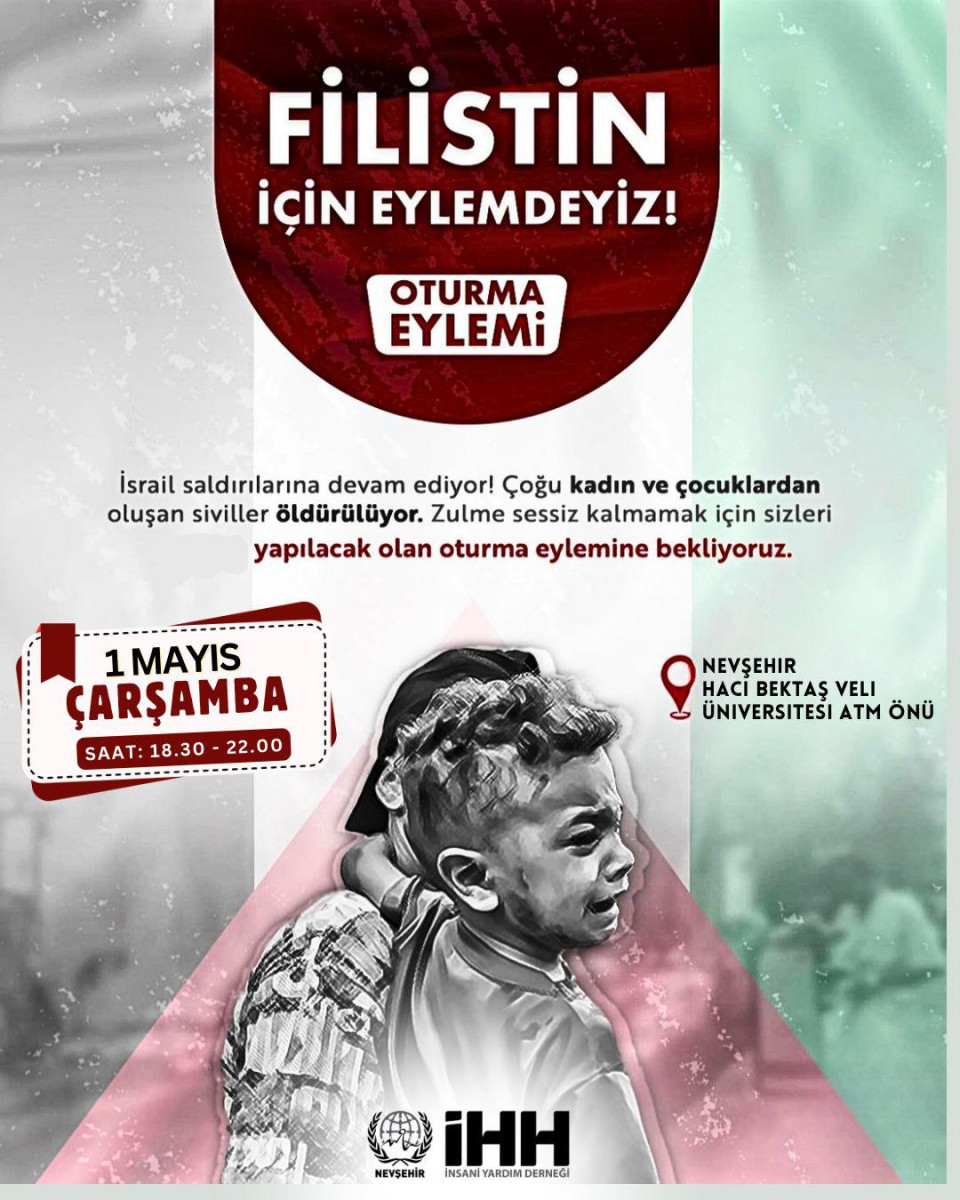 İsrail’in katliamları Nevşehir’de protesto edilecek
