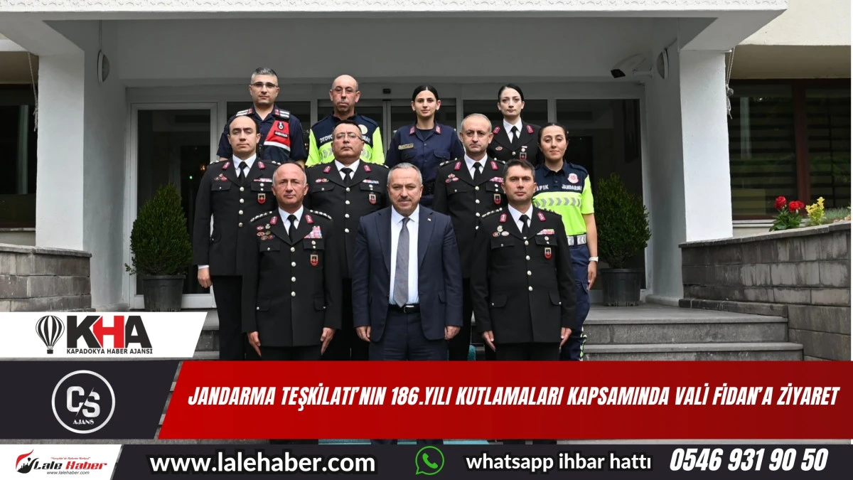 Jandarma Teşkilatı'nın 186. yılı kutlamaları kapsamında Vali Fidan’a ziyaret