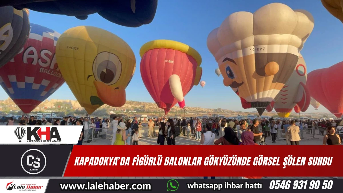 Kapadokya'da figürlü balonlar gökyüzünde görsel şölen sundu