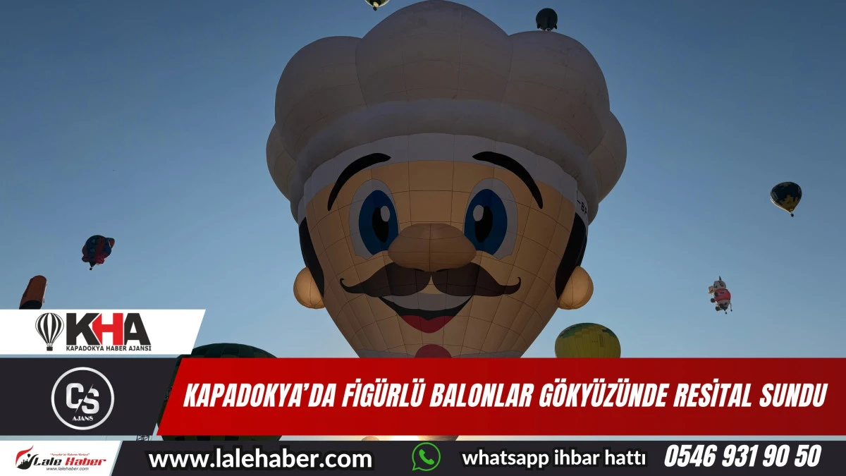 Kapadokya'da özel figürlü balonlar gökyüzünde resital sundu