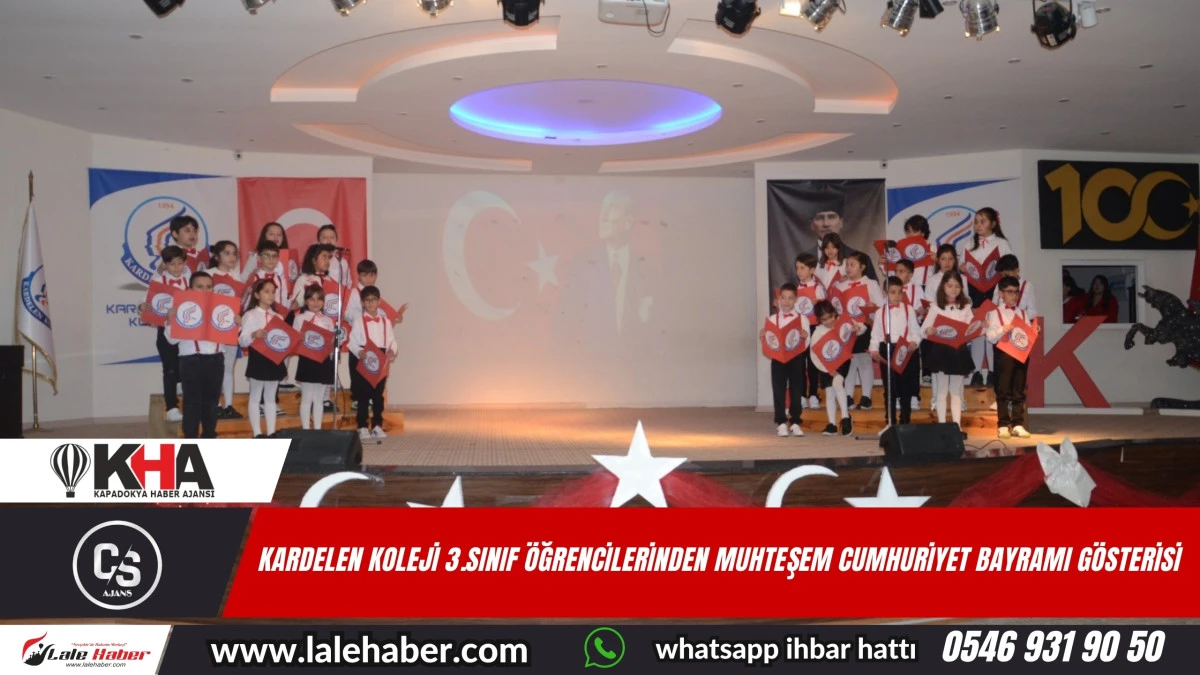 Kardelenli 3. sınıf öğrencilerinden muhteşem Cumhuriyet Bayramı gösterisi