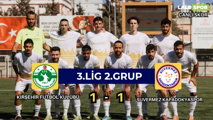 Kırşehir FK: 1 Suvermez Kapadokyaspor: 1 (Canlı)