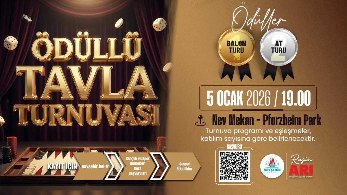 Nevşehir Belediyesi, &ouml;d&uuml;ll&uuml; tavla turnuvası d&uuml;zenliyor