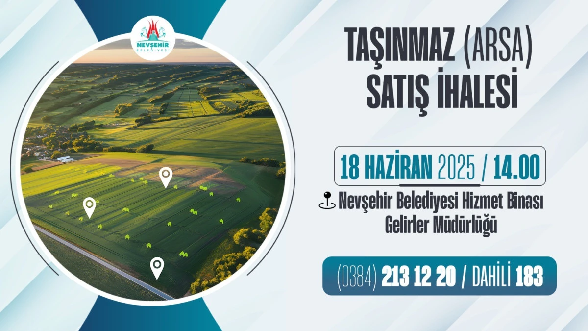 Nevşehir Belediyesi’nden taşınmaz satış ihalesi