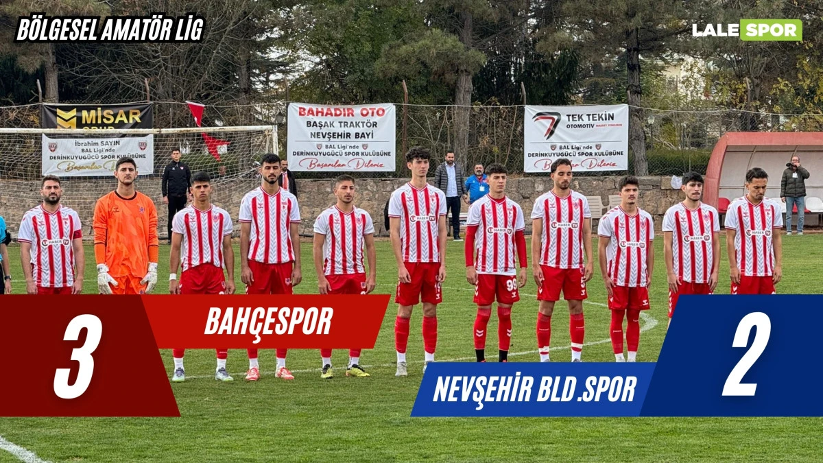 Nevşehir Belediyespor, Bahçespor'a 3-2 mağlup oldu