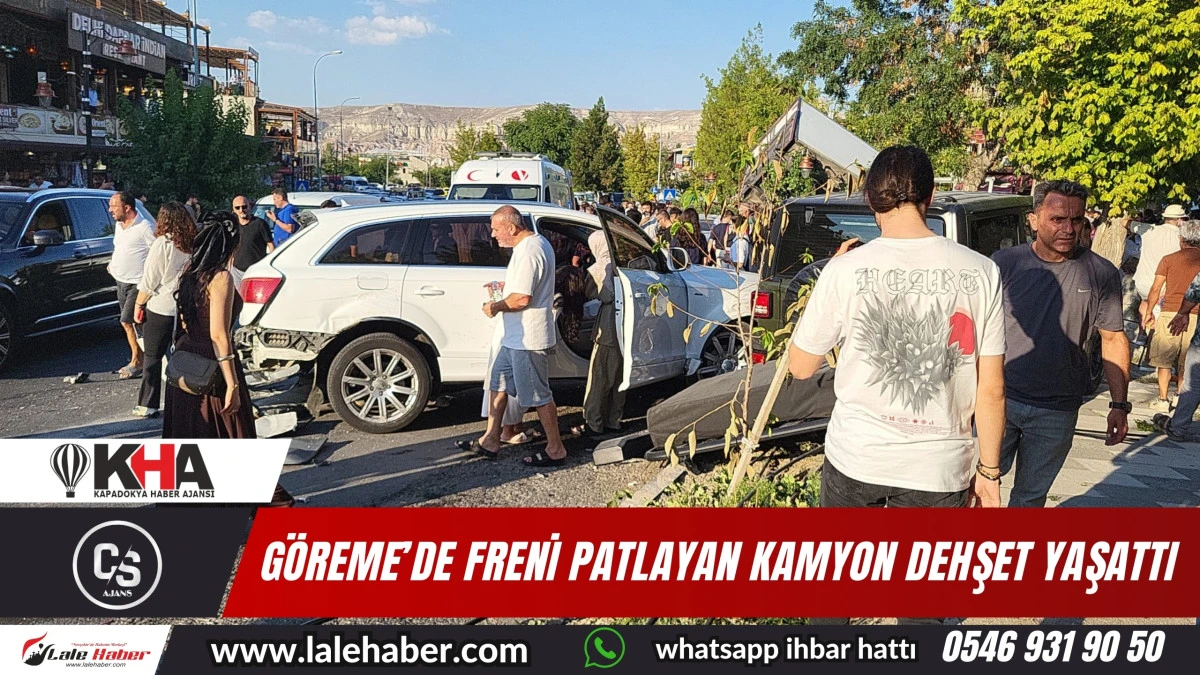 Nevşehir'de freni patlayan kamyon dehşet yaşattı