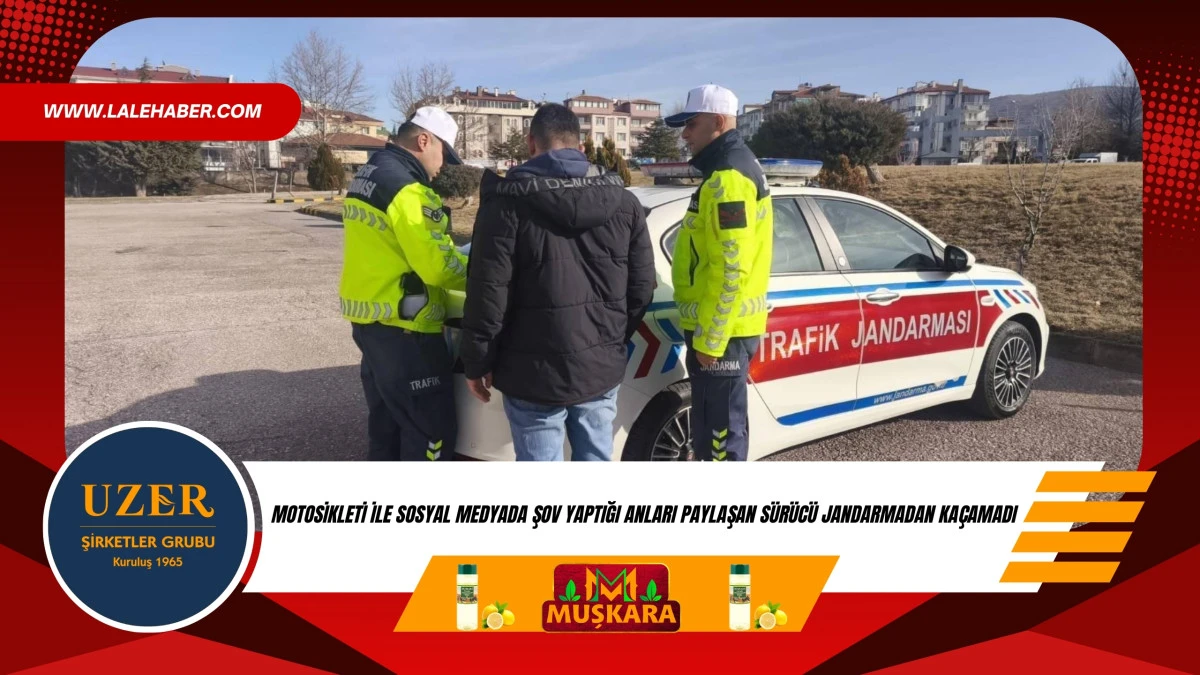 Nevşehir'de motosikleti ile şov yaptı, jandarmadan ka&ccedil;amadı