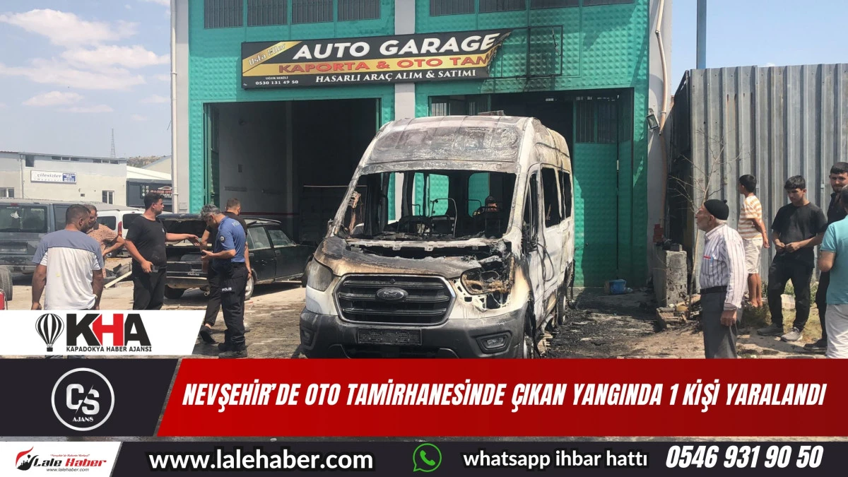 Nevşehir'de oto tamirhanesinde çıkan yangında 1 kişi yaralandı