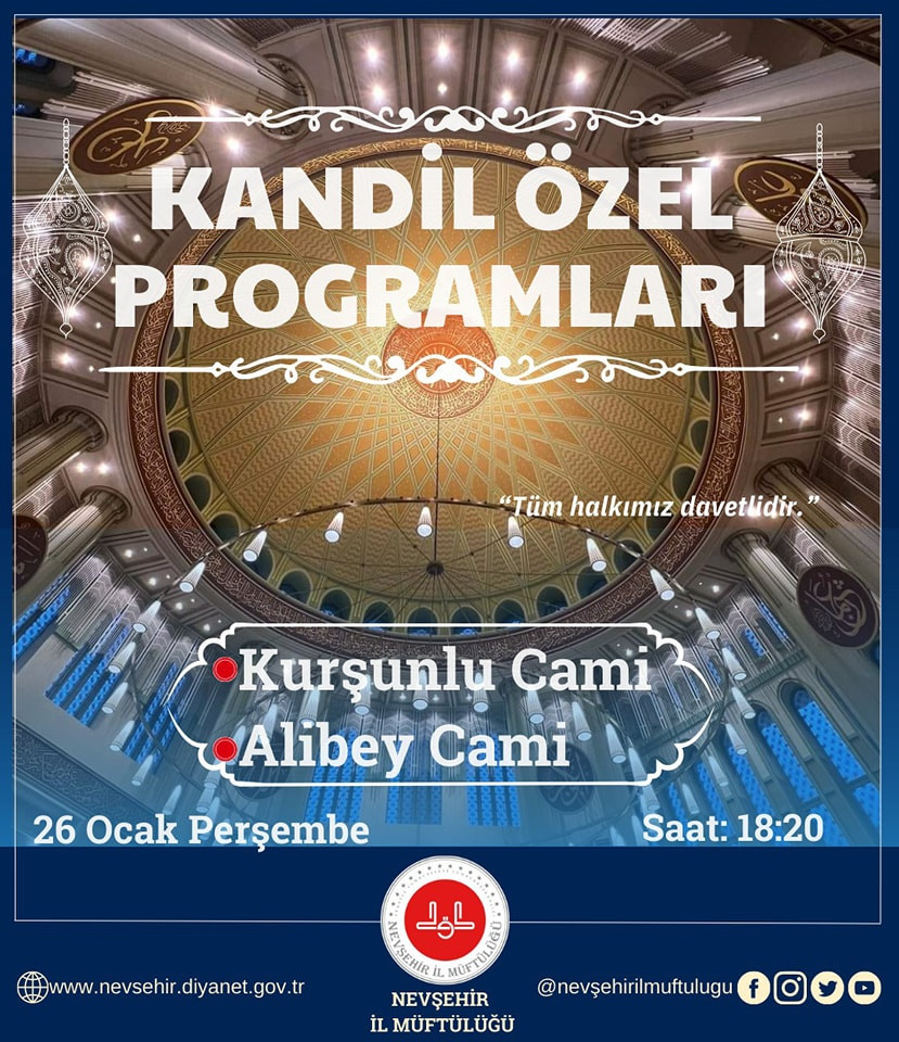 Nevşehir’de Regaib Kandili özel programı düzenlenecek
