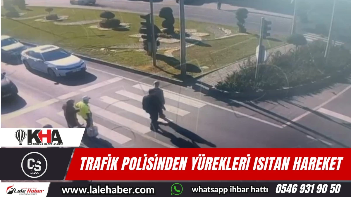 Nevşehir'de trafik polisinden yürekleri ısıtan hareket