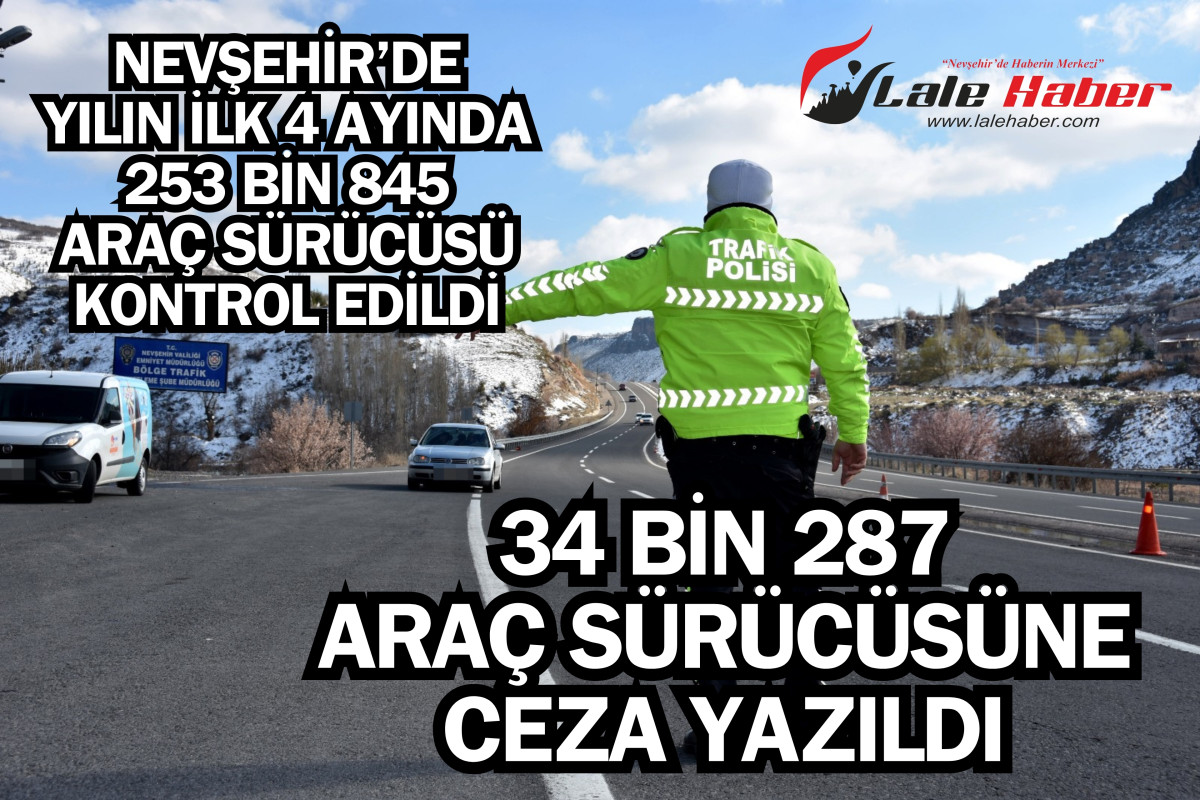 Nevşehir'de yılın ilk 4 ayında 34 bin 287 araç sürücüsüne ceza yazıldı