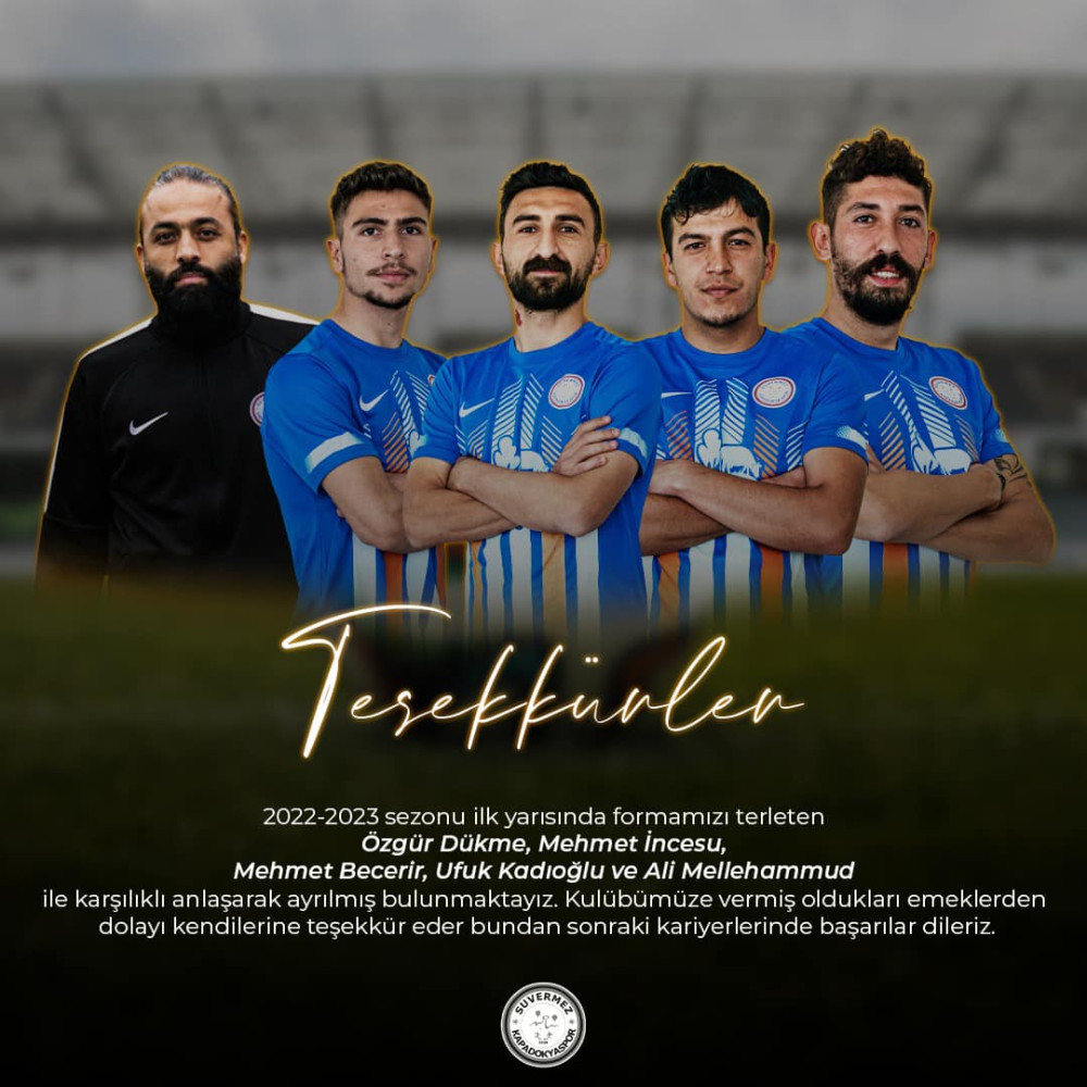 Suvermez Kapadokyaspor, 5 futbolcu ile yollarını ayırdı