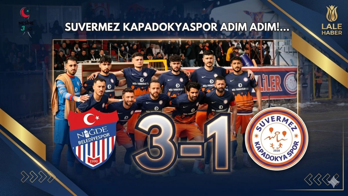Suvermez Kapadokyaspor, Niğde Belediyespor'a 3-1 mağlup oldu