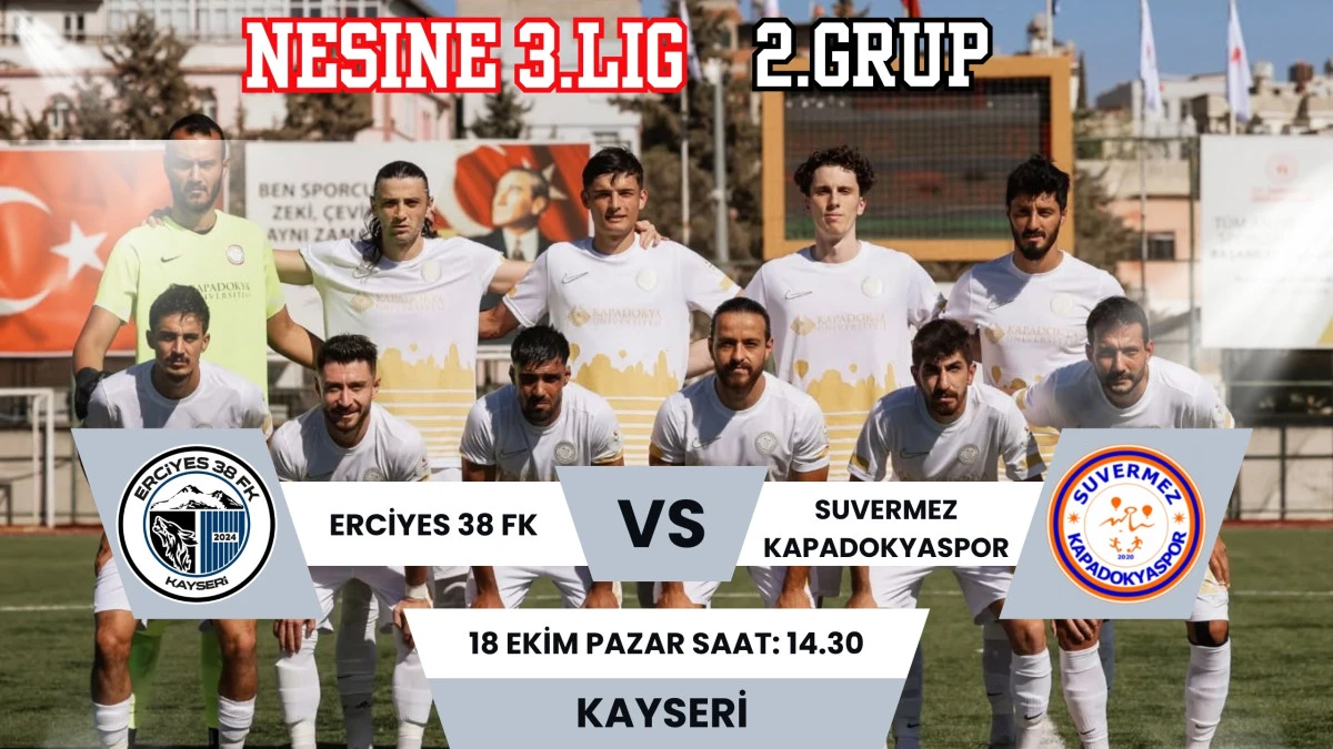 Suvermez Kapadokyaspor yarın Erciyes 38 Futbol Spor Kulübü ile karşılaşacak