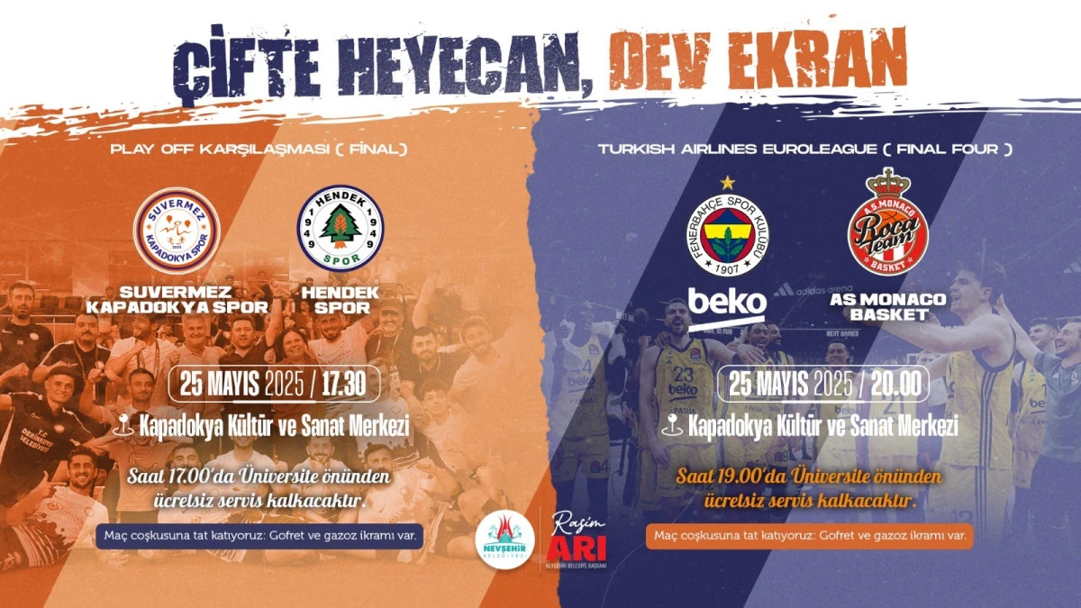 Suvermez Kapadokyaspor’un final maçı Nevşehir’de dev ekranda izlenecek
