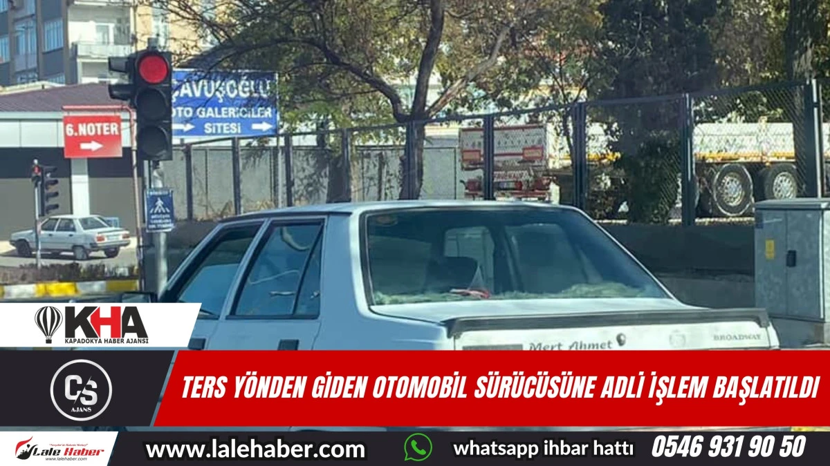 Ters yönden  giden sürücüye cezai işlem uygulandı