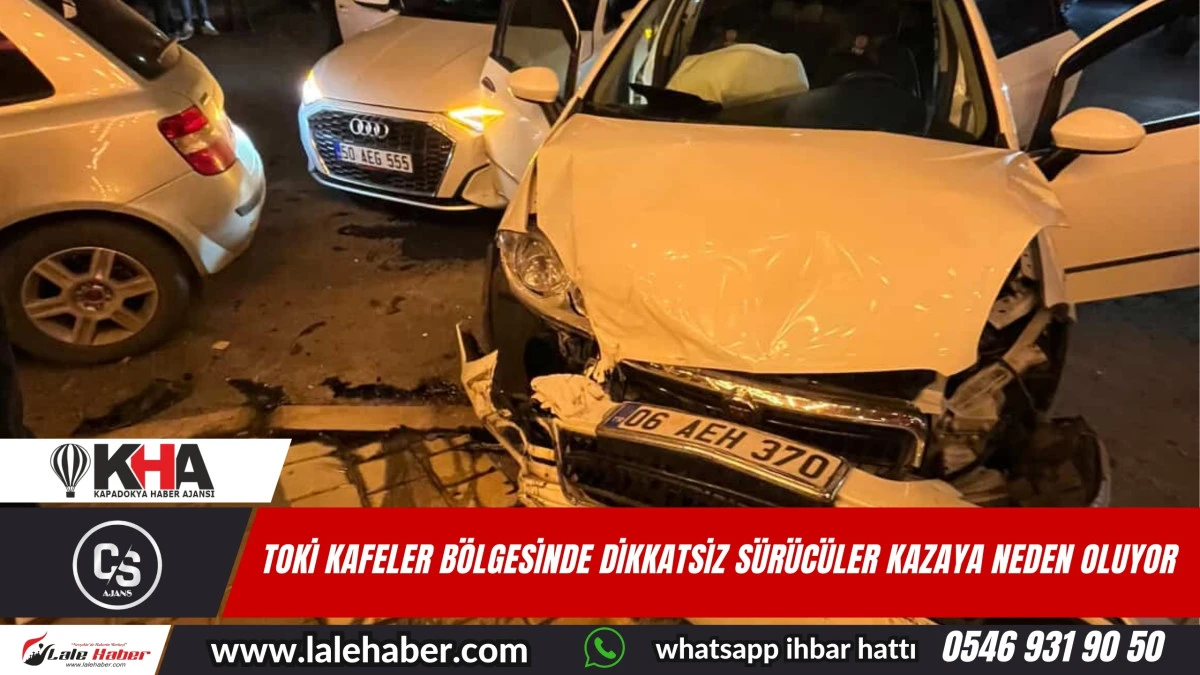TOKİ kafeler bölgesinde iki otomobil çarpıştı