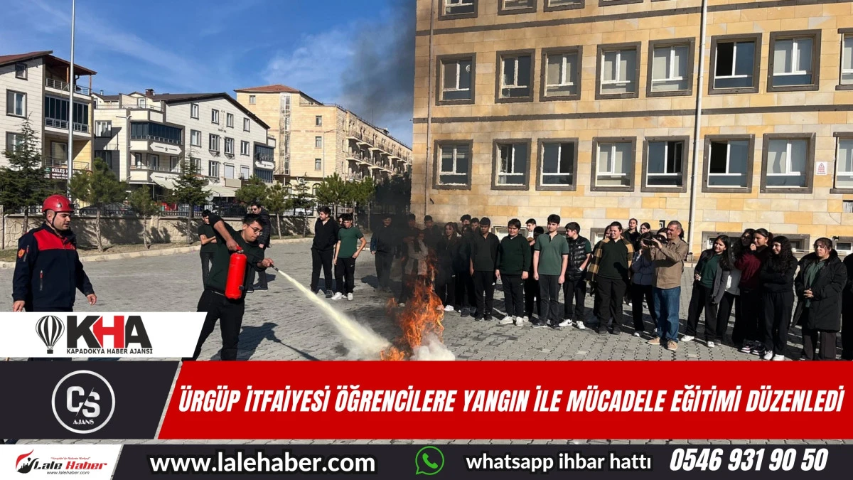 Ürgüp itfaiyesi öğrencilere yangınla mücadele eğitimi verdi