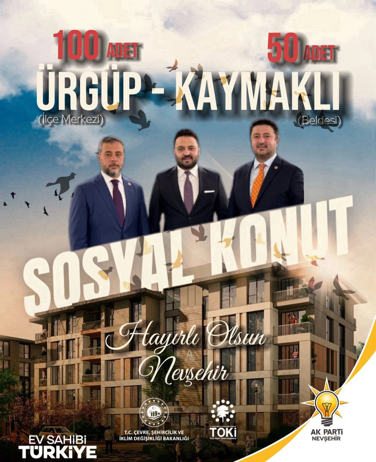 Ürgüp'e 100 konut, Kaymaklı'ya 50 konut müjdesi verildi