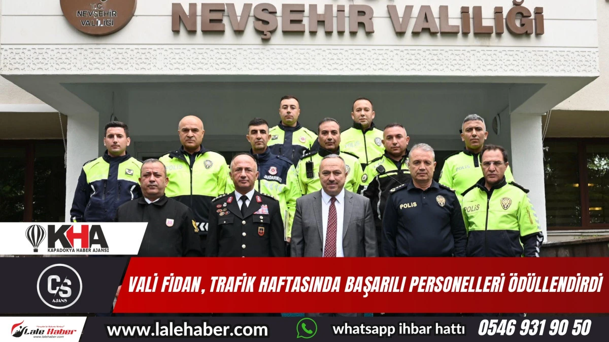 Vali Fidan, trafik haftasında başarılı personelleri ödüllendirdi